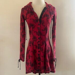 Vintage Betsey Johnson Hearts & Guns Buttons Cardigan/Dress